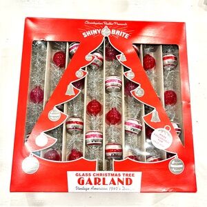 SOLD OUT (2) Christopher Radko Shiny Brite Glass Christmas Tree Garland